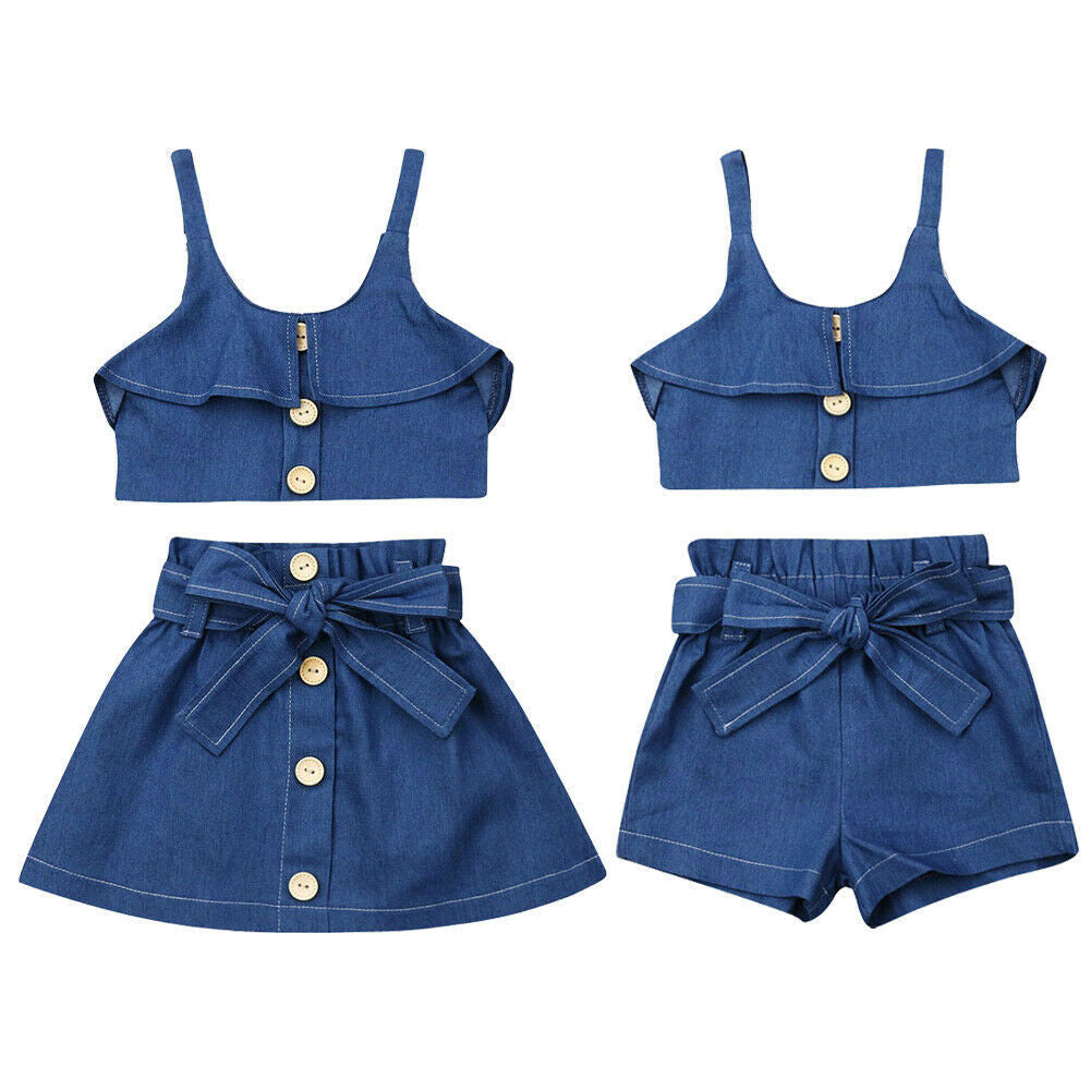 Children’s clothing girls suspender skirt
