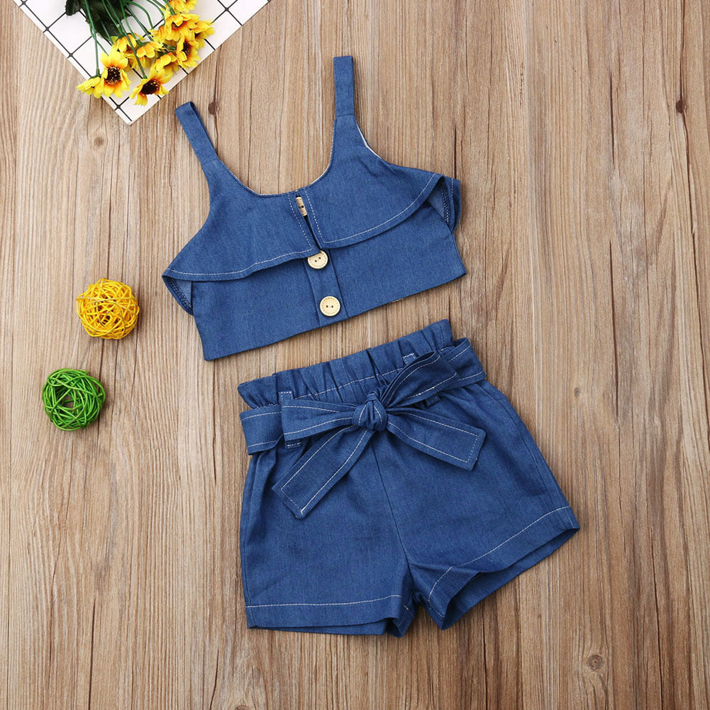 Children’s clothing girls suspender skirt