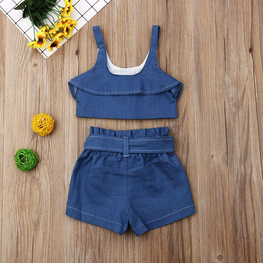 Children’s clothing girls suspender skirt