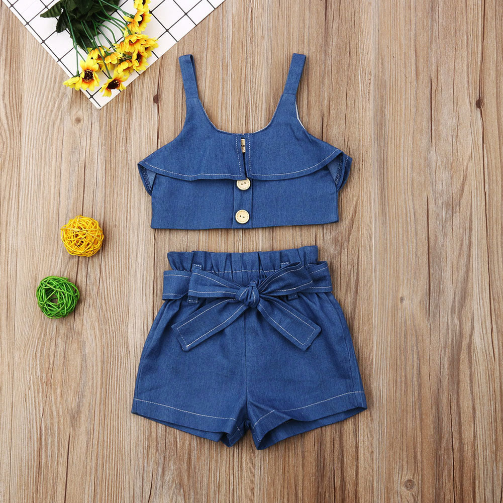 Children’s clothing girls suspender skirt