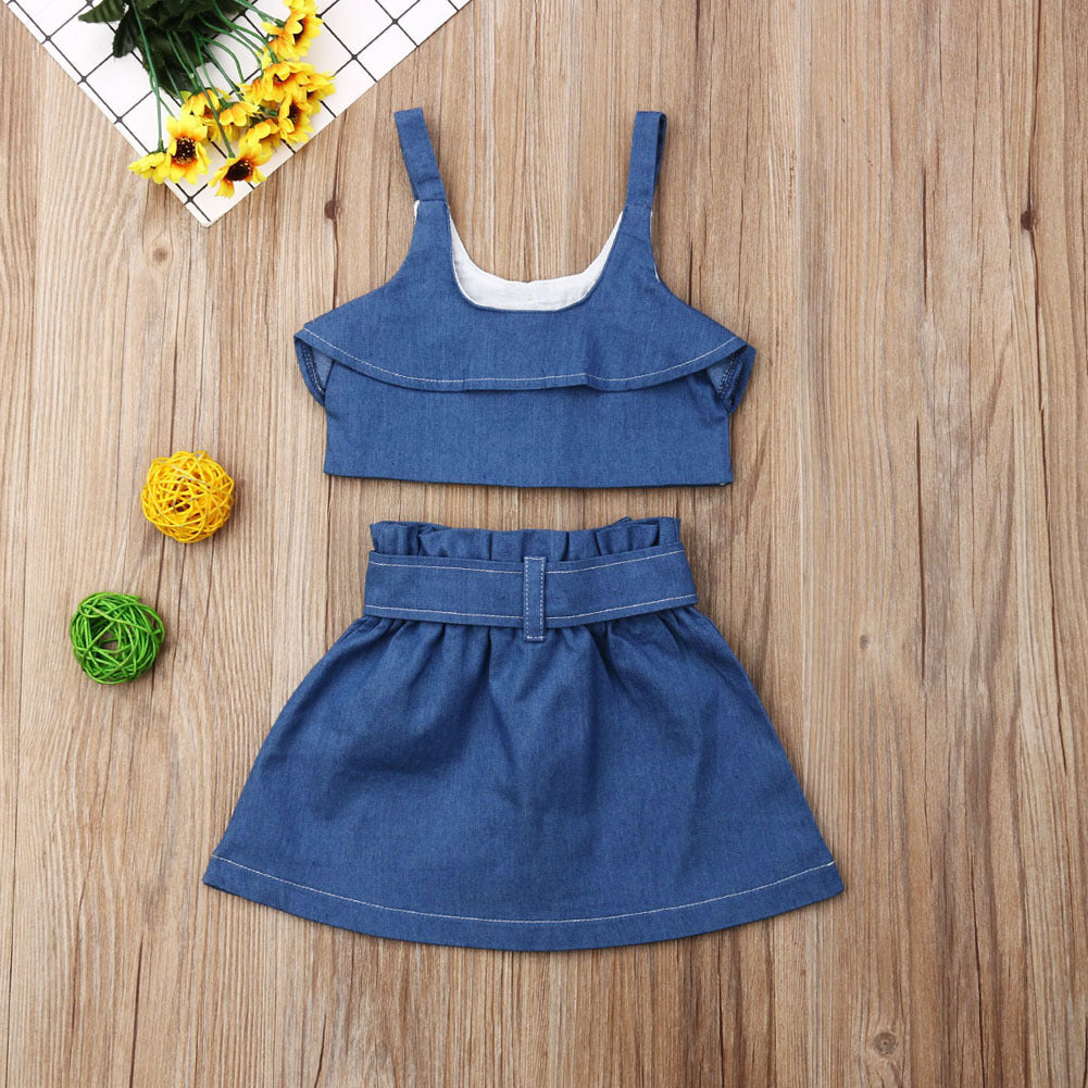 Children’s clothing girls suspender skirt