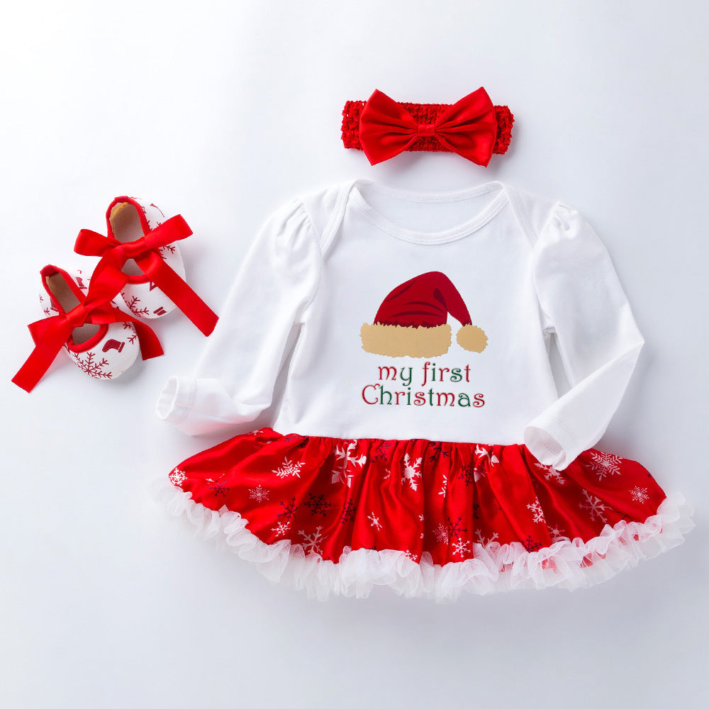 Three-piece Print Dress Shoes Headwear - 3style / 59cm