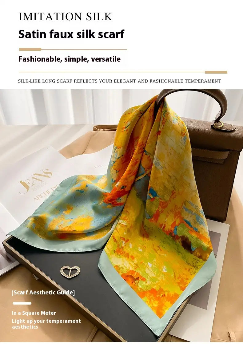 New 70 Korean Style Small Square Towel Silk Scarf For Women