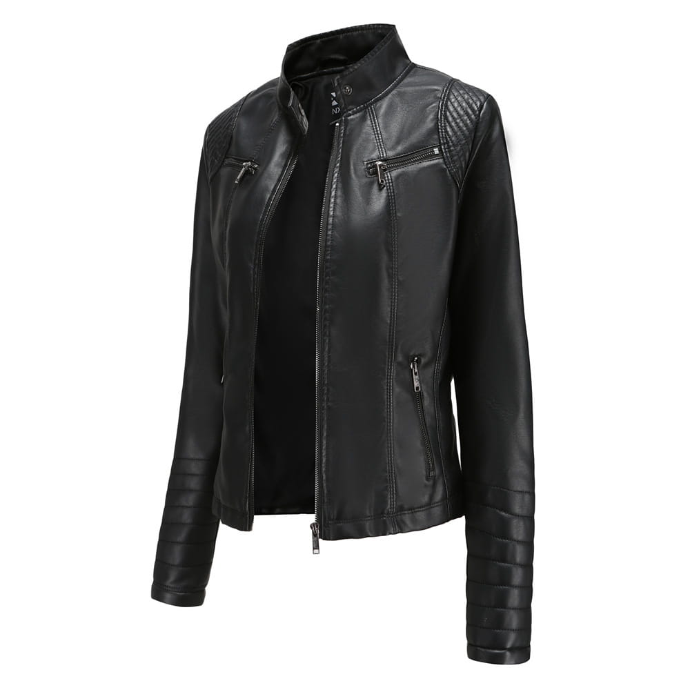 Women’s Leather Thin Motorcycle Clothing Short Chic Women’s Jacket