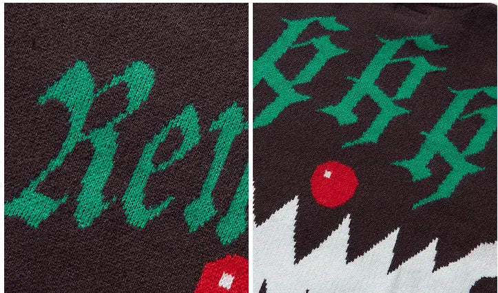 Alphabet Personality Devil Christmas Loose Sweater Men