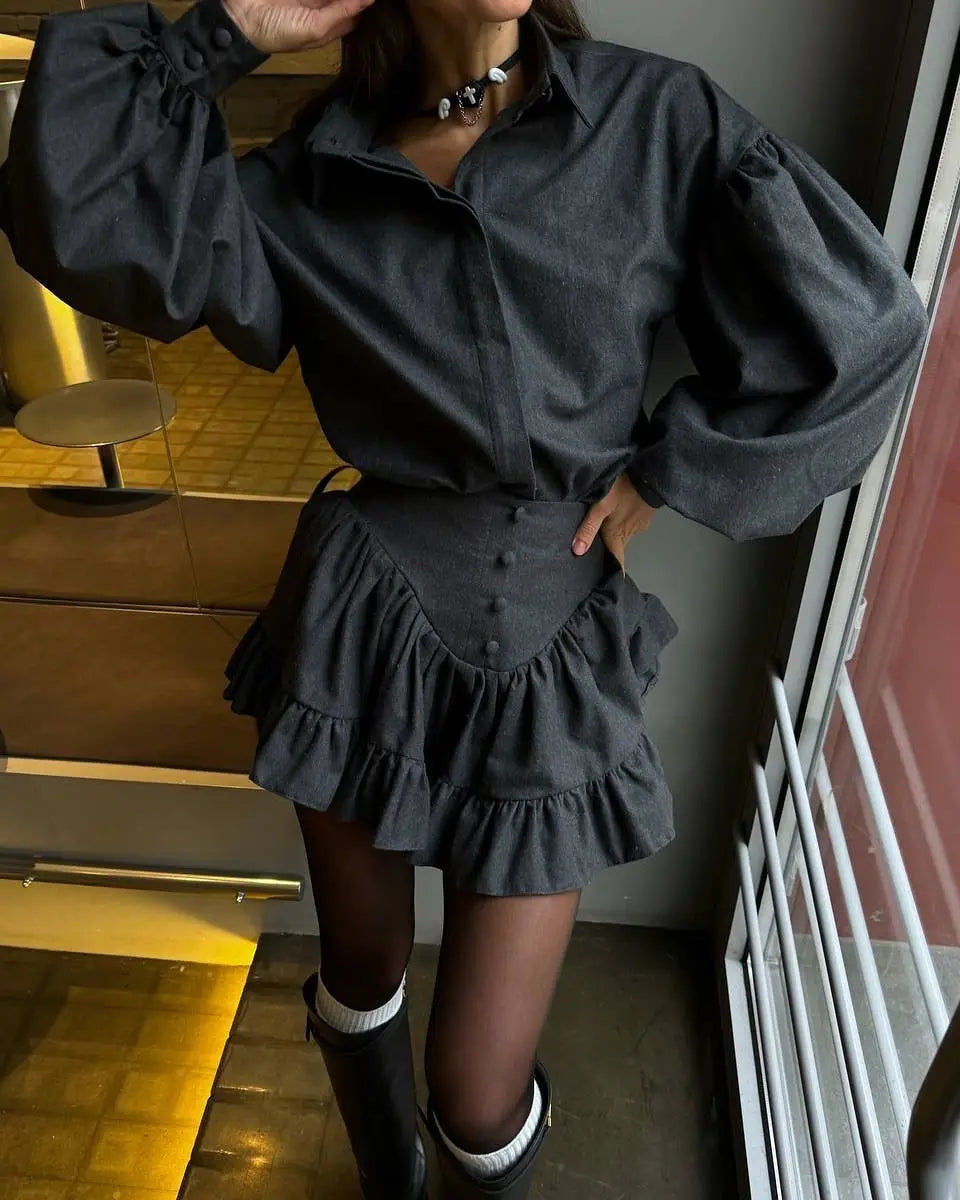 Ruffled Plaid Luxury Clothing for Women