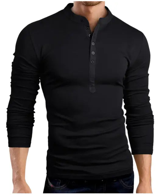 Men’s Long Sleeve V-Neck Slim T-Shirt