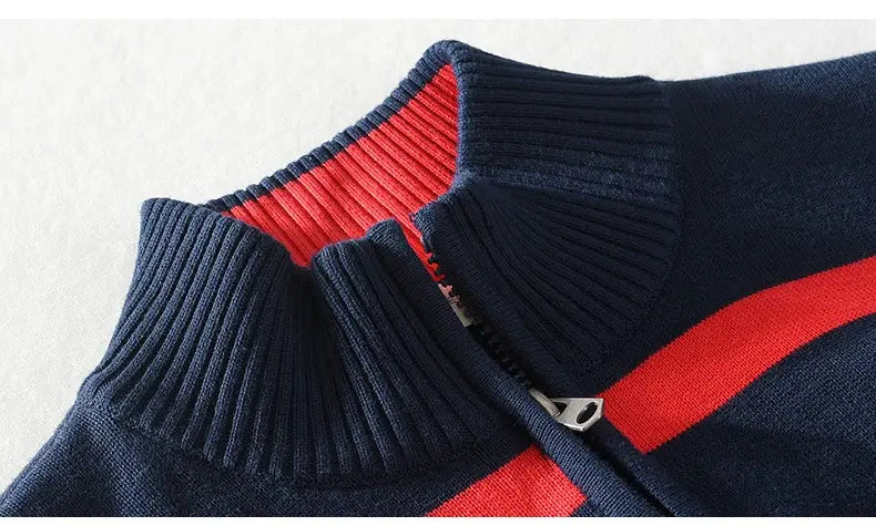 Turtleneck Men’s Cotton Wool Casual Half Zipper Sweater