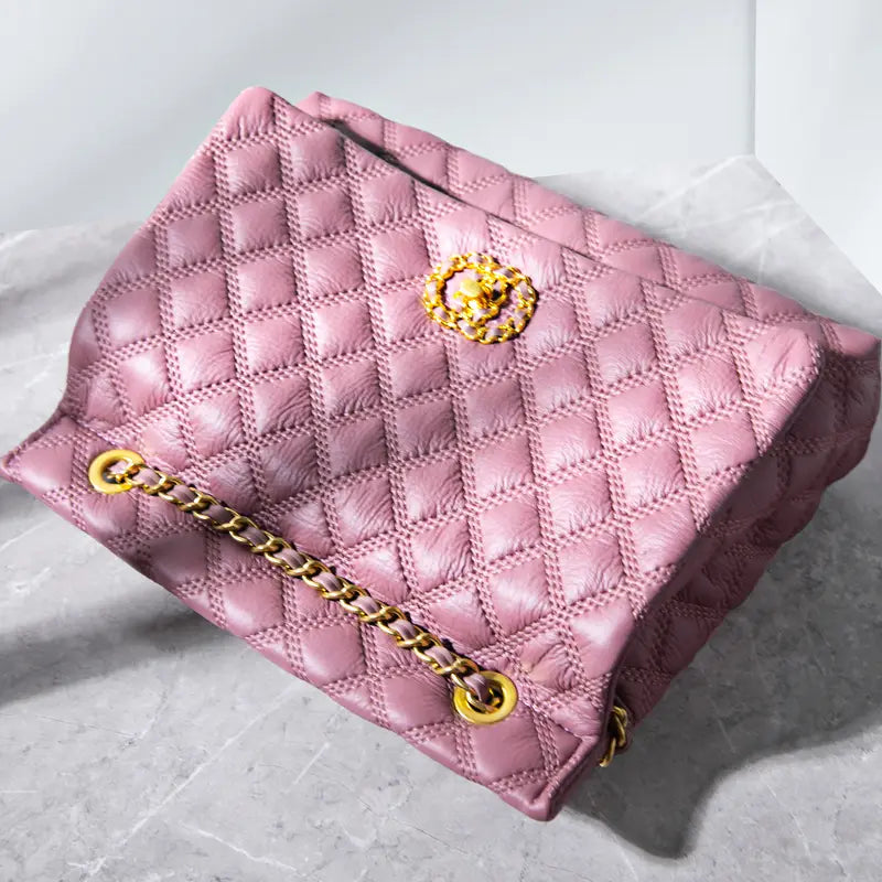 Lilac Luxury Cowhide Bag High-End Fashion Online