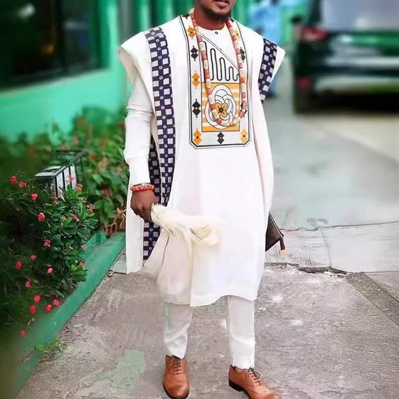 African Ethnic Print Casual Men’s Three-piece Suit