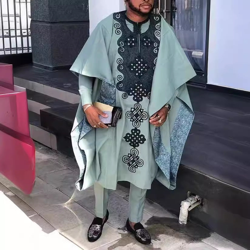 African Ethnic Print Casual Men’s Three-piece Suit