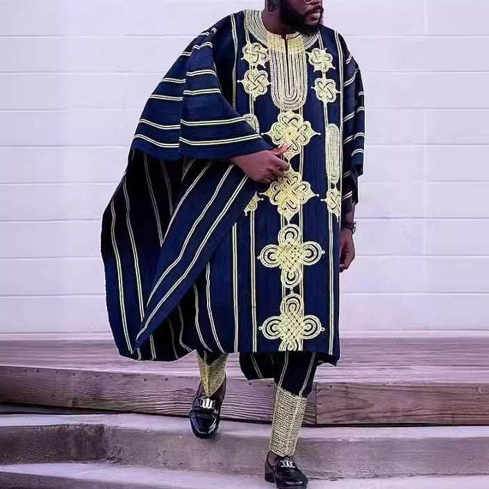 African Ethnic Print Casual Men’s Three-piece Suit