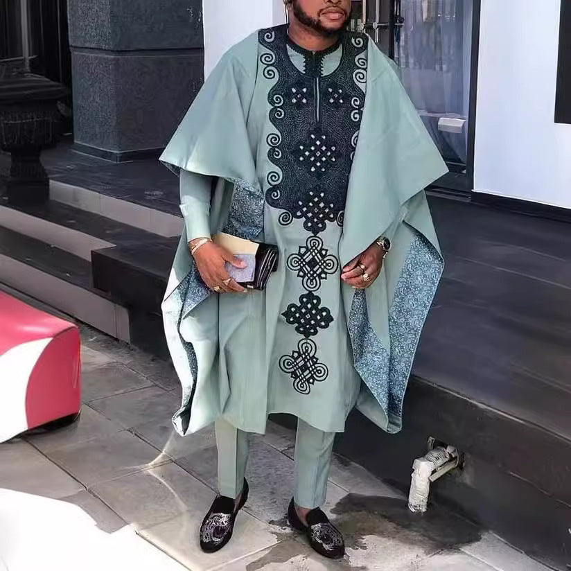 African Ethnic Print Casual Men’s Three-piece Suit