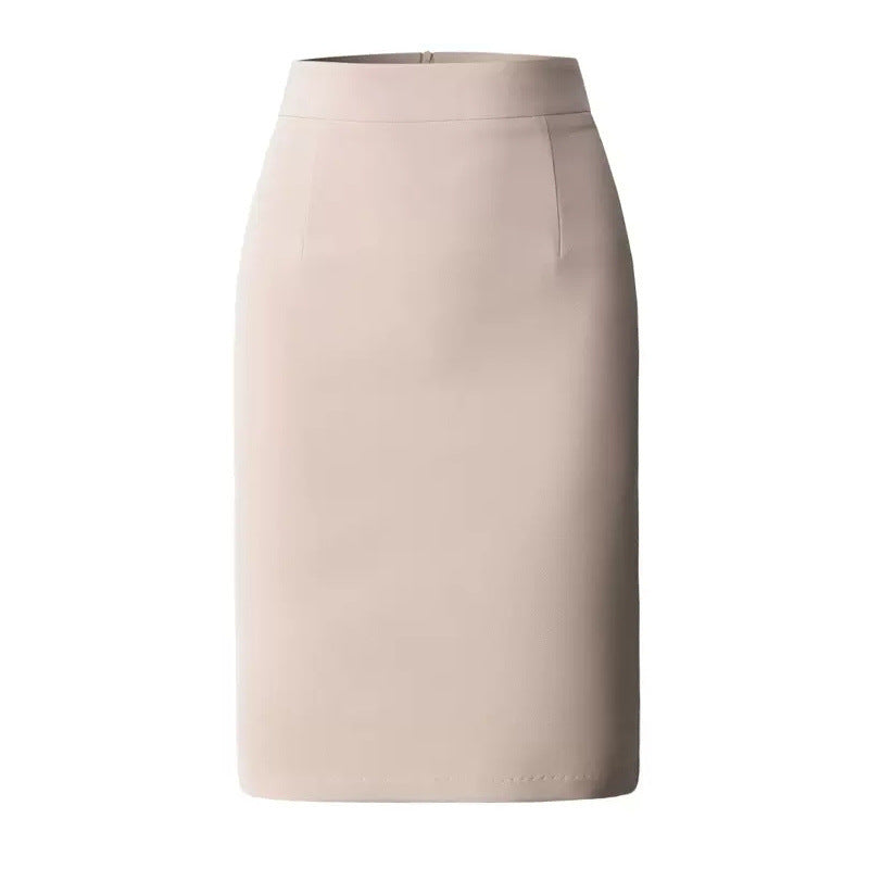 All-match Commute High Waist Slimming Office Lady Skirt - Apricot / S