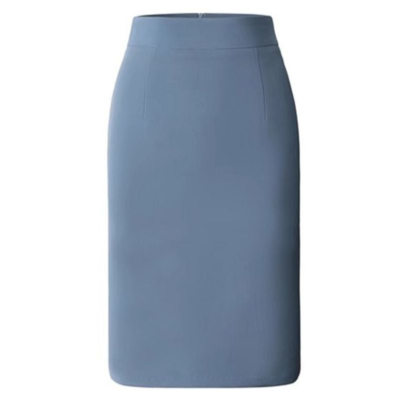 All-match Commute High Waist Slimming Office Lady Skirt - Bright Steel Blue / S