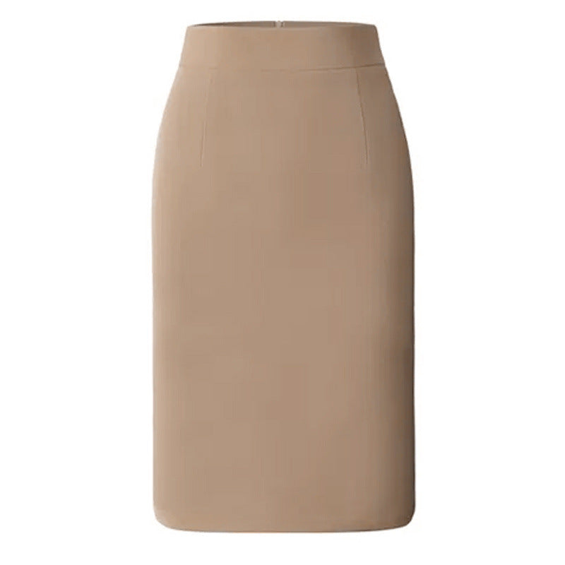 All-match Commute High Waist Slimming Office Lady Skirt - Khaki / S