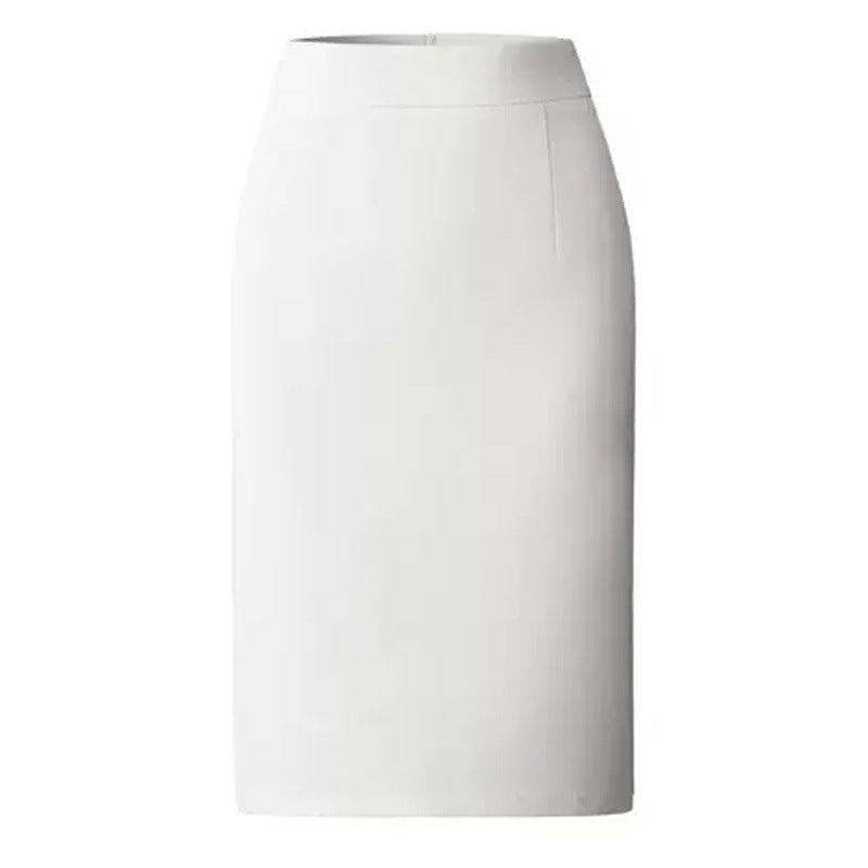 All-match Commute High Waist Slimming Office Lady Skirt - White / S