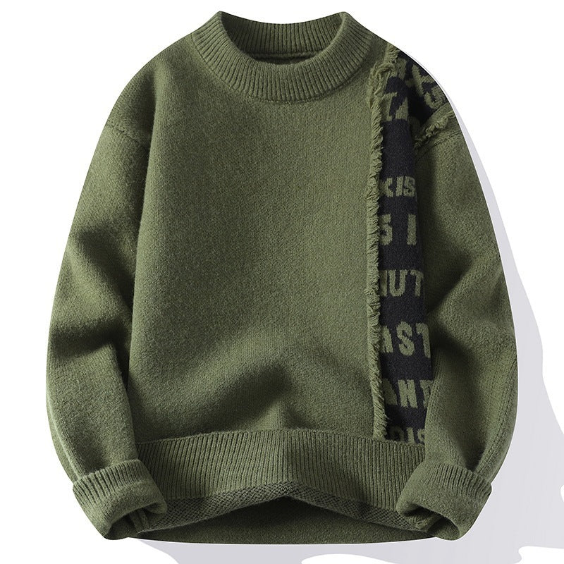 All-match Sweater Men’s Winter American Casual - Army Green / M