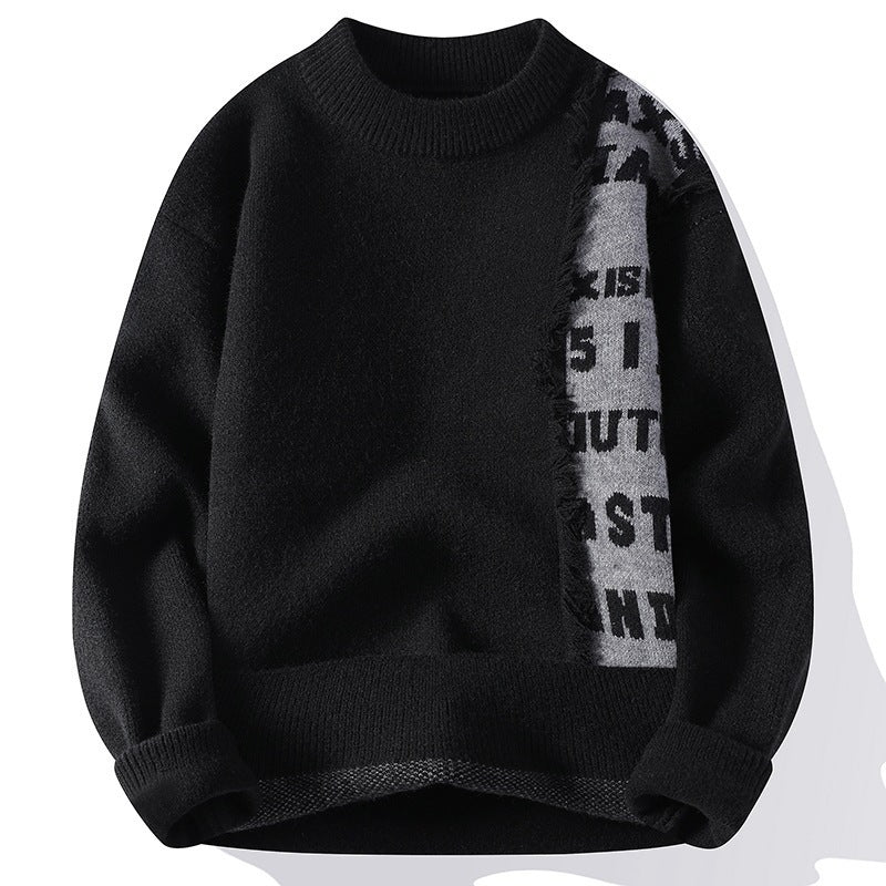 All-match Sweater Men’s Winter American Casual - Black / M
