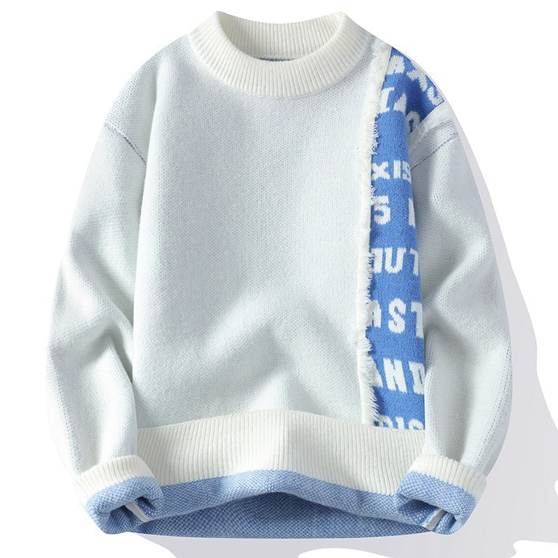 All-match Sweater Men’s Winter American Casual - White / M
