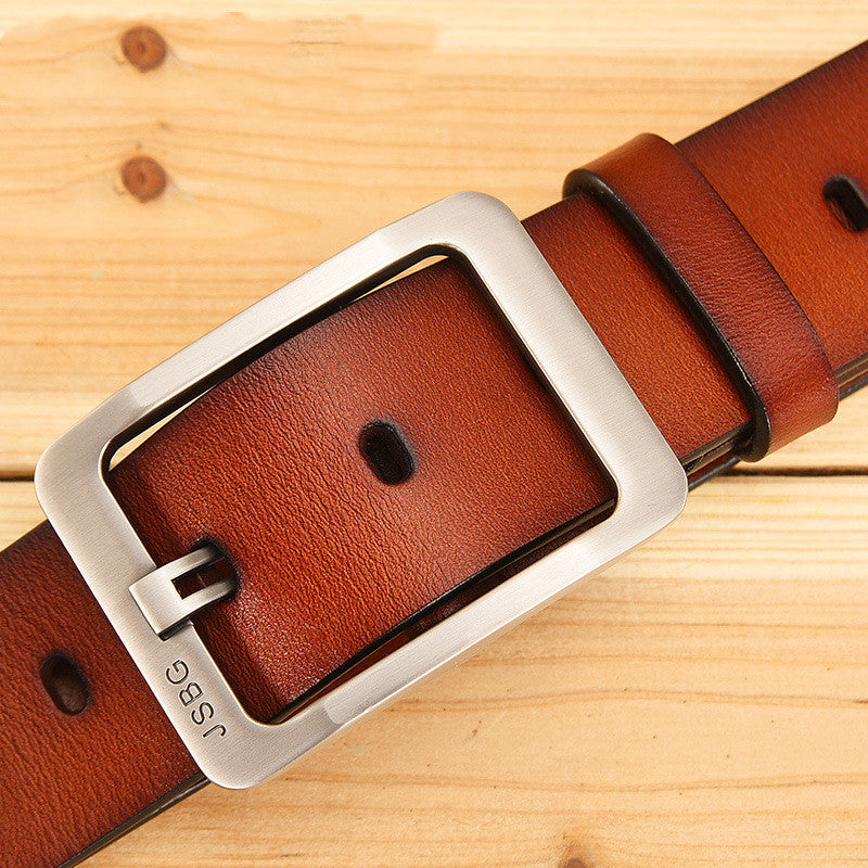 Men’S Pin Buckle Pure Leather Belt - 13style / 105CM
