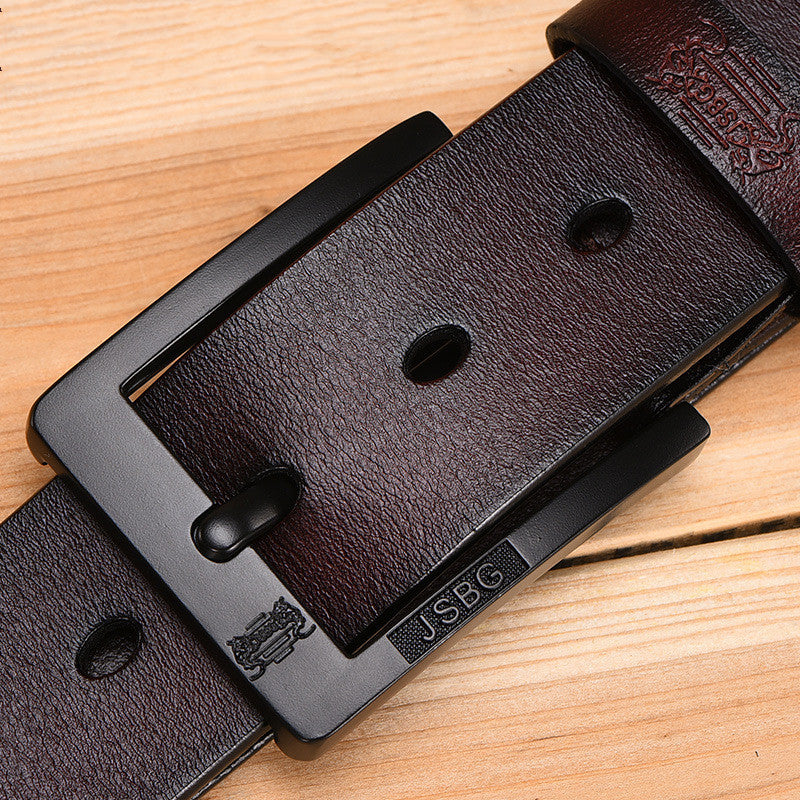 Men’S Pin Buckle Pure Leather Belt - 15style / 105CM