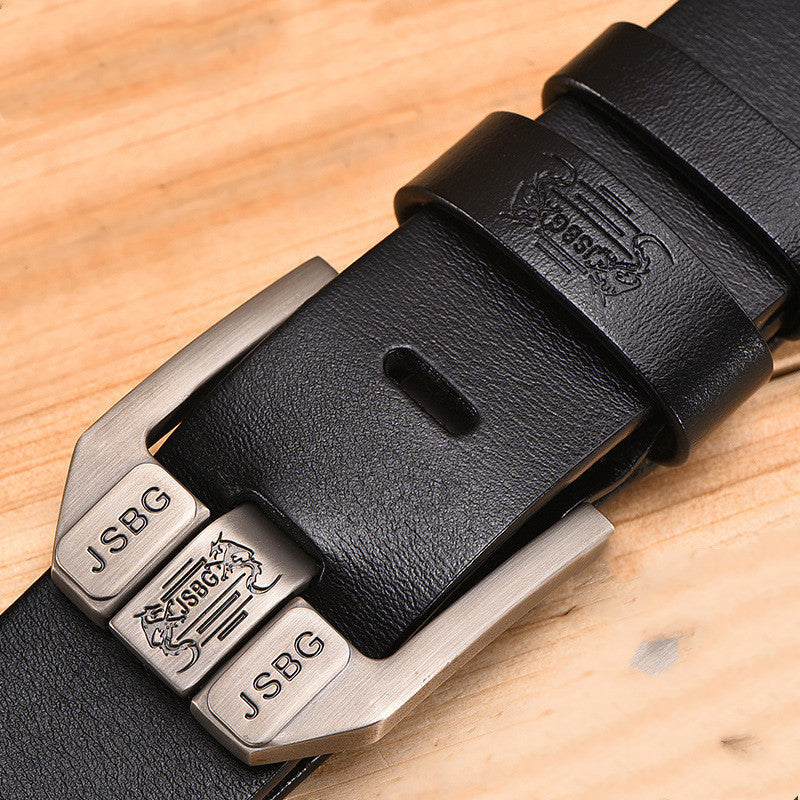 Men’S Pin Buckle Pure Leather Belt - 1style / 105CM