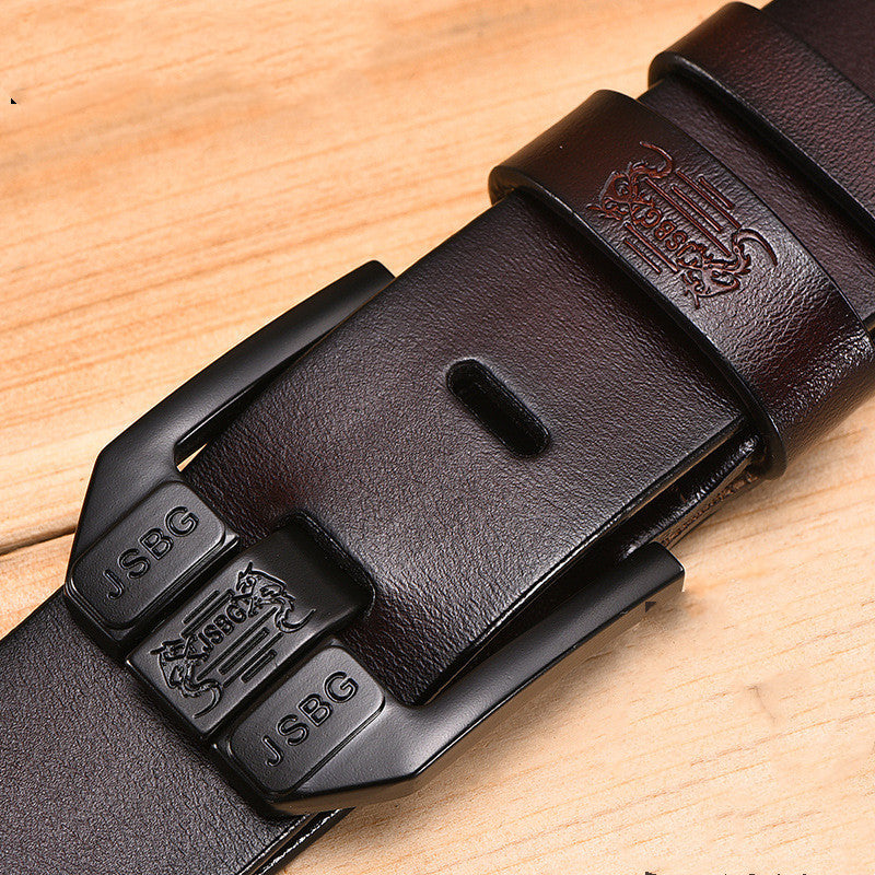 Men’S Pin Buckle Pure Leather Belt - 3style / 105CM