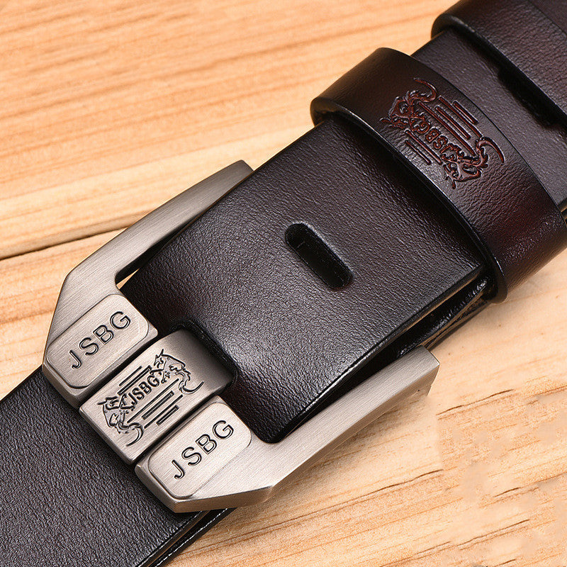 Men’S Pin Buckle Pure Leather Belt - 4style / 105CM