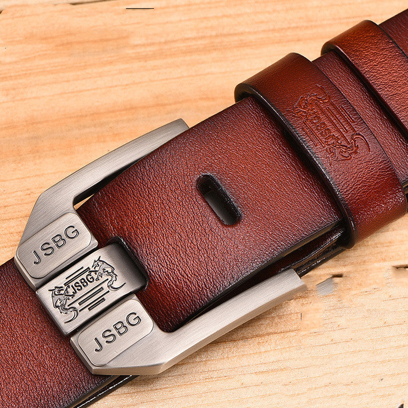 Men’S Pin Buckle Pure Leather Belt - 5style / 105CM