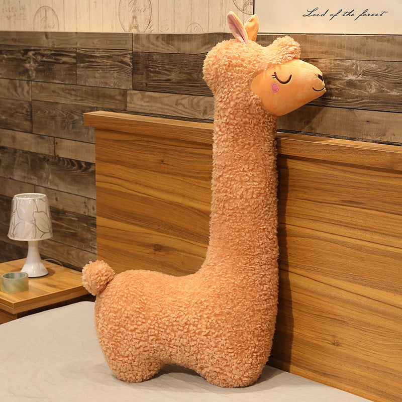 Cute Birthday Gift Girl Sleeping Pillow Large Plush Toy - Brown / 75CM / With core
