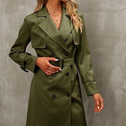 European And American Autumn Women’s Double Breasted Fashion Casual Trench Coat