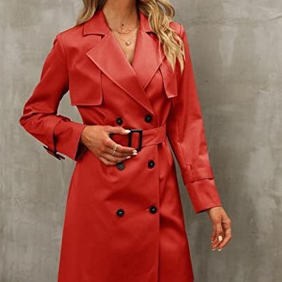 European And American Autumn Women’s Double Breasted Fashion Casual Trench Coat