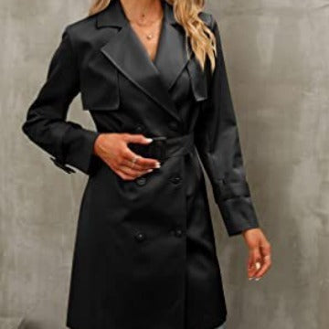 European And American Autumn Women’s Double Breasted Fashion Casual Trench Coat