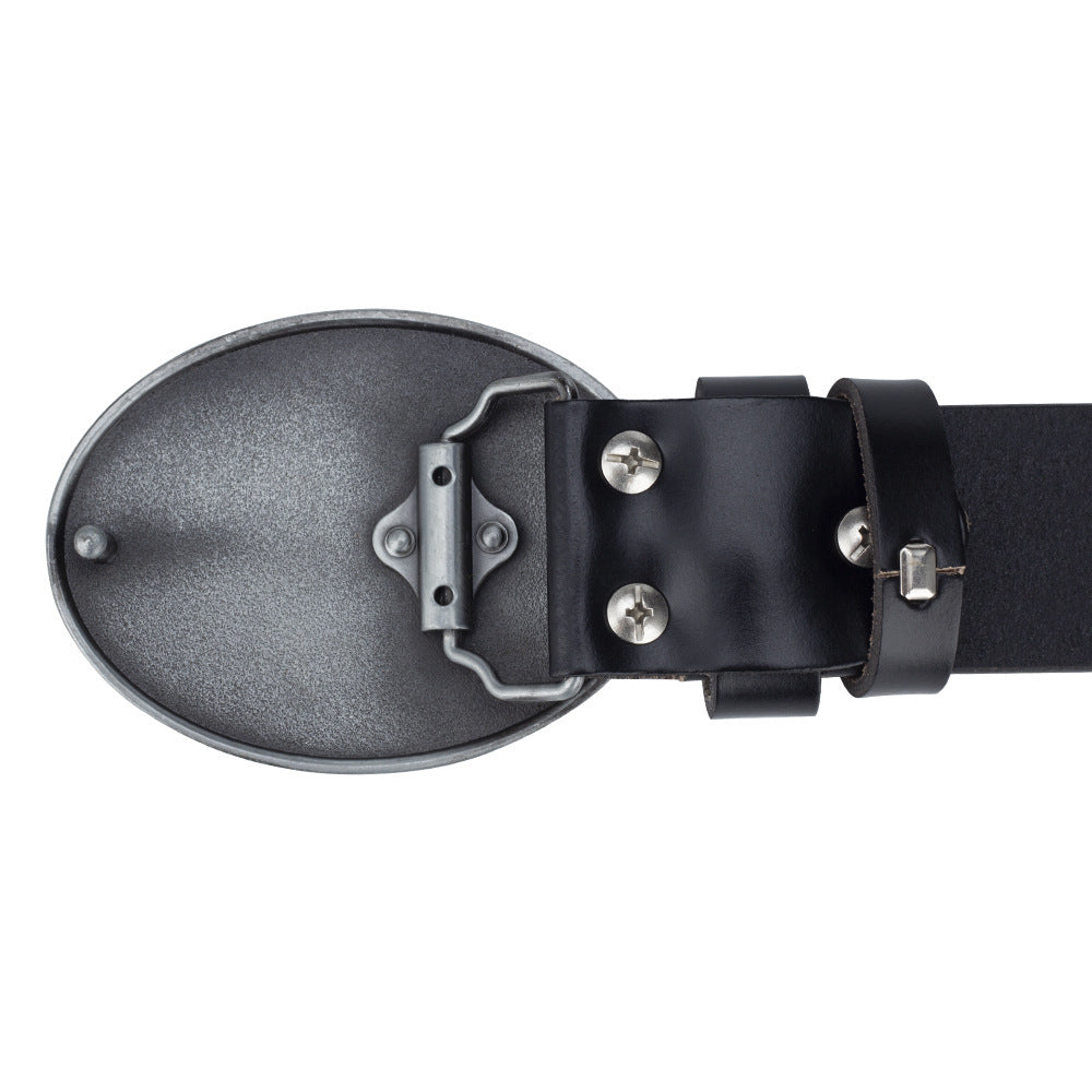 Eagle Buckle Genuine Leather Men’s Casual Belt Leisure Fashion Clothing Accessories