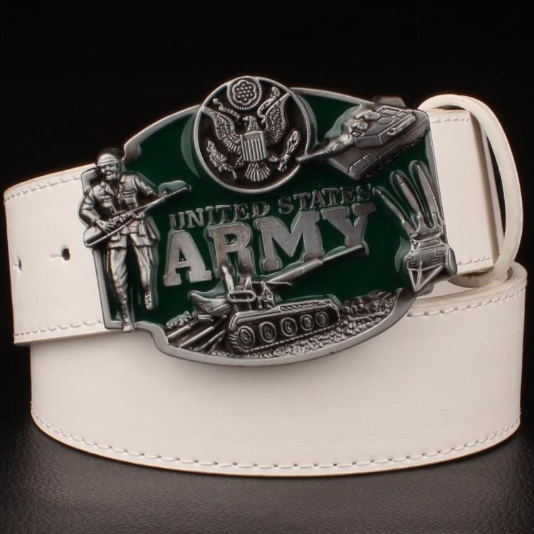 European and American fashion belt - White