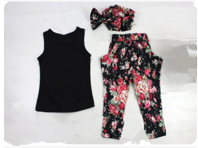 European and American girls floral three-piece - 120