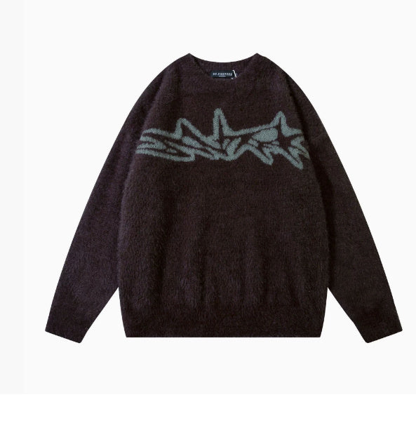 American High Street Spring Autumn Knitwear Casual Sweater - Brown / S