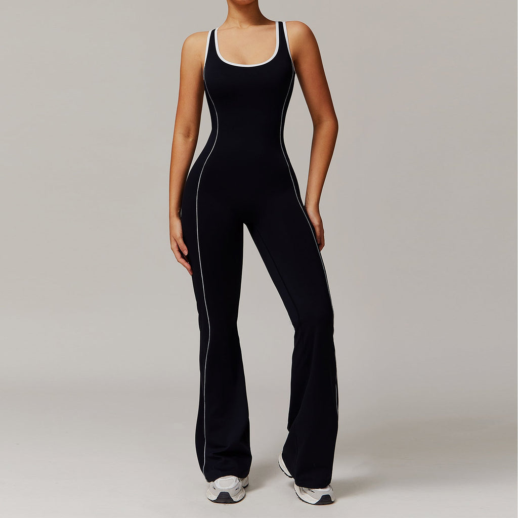 European And American Hollow Beauty Back Yoga Clothes Dance Sports Jumpsuit - Advanced Black / S