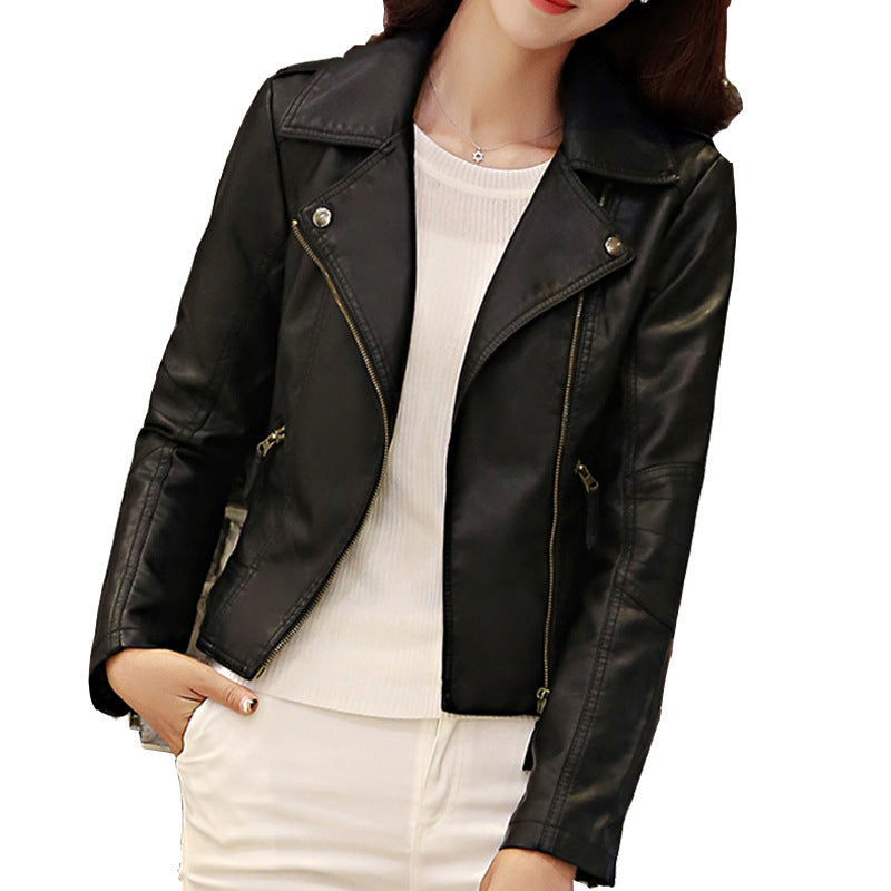 European And American Motorcycle Women’s Clothing Leather Coat