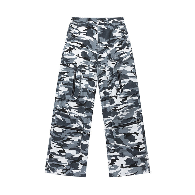 Retro Overalls Men’s And Women’s Outdoor Camouflage Casual Loose Straight - Camouflage / XS