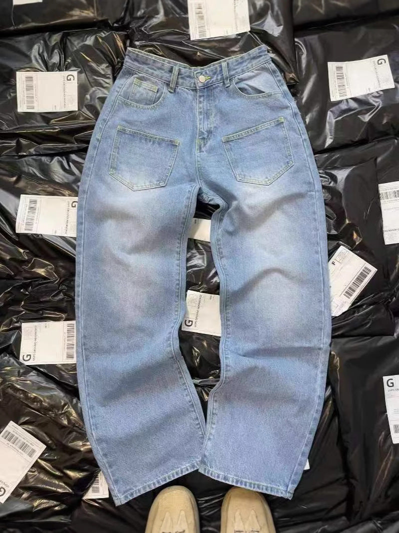 American Retro Washed Summer New Casual Loose Trousers
