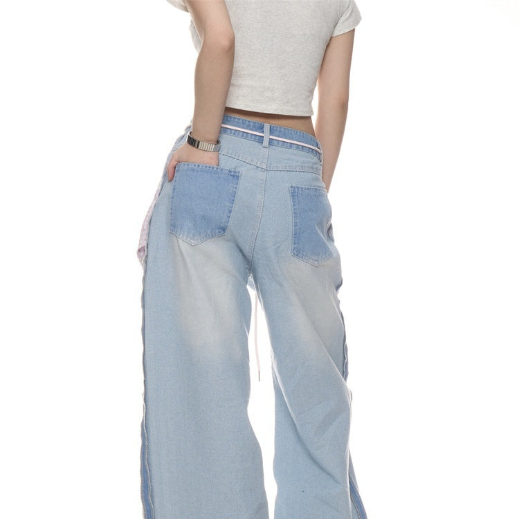 American Retro Washed Worn Jeans Women