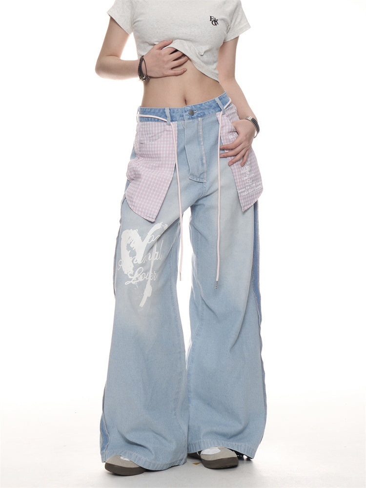 American Retro Washed Worn Jeans Women
