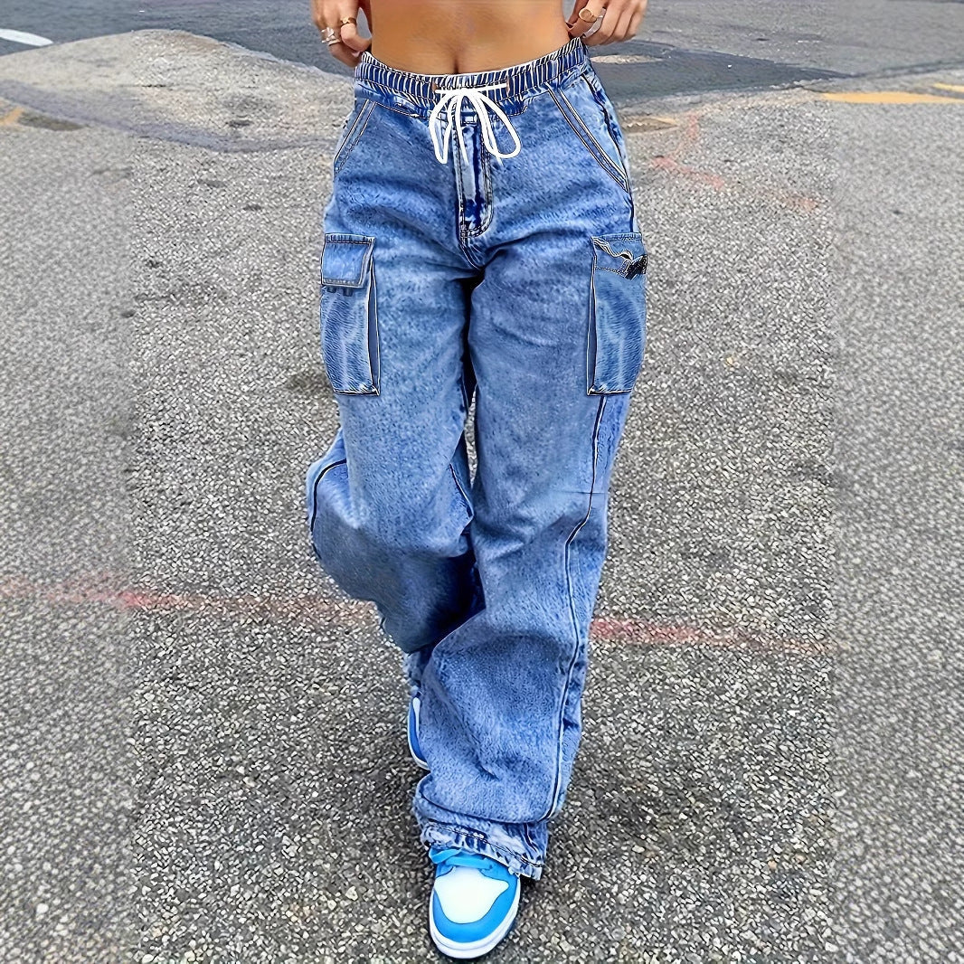 American Retro Workwear Jeans Women’s New Slimming Loose