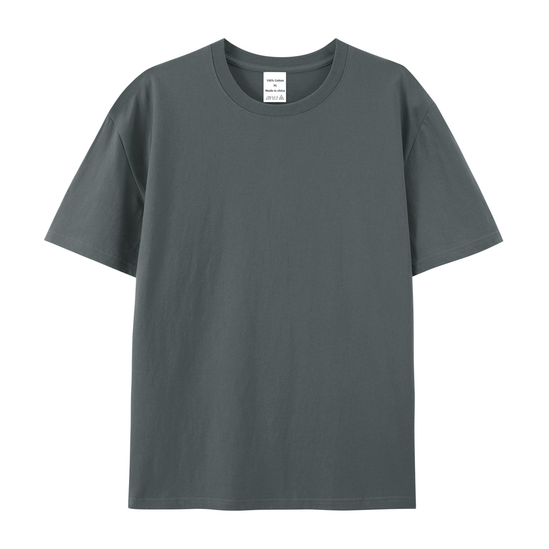 Cotton American Style High-end Half Sleeve T-shirt - Dark Gray / XXS