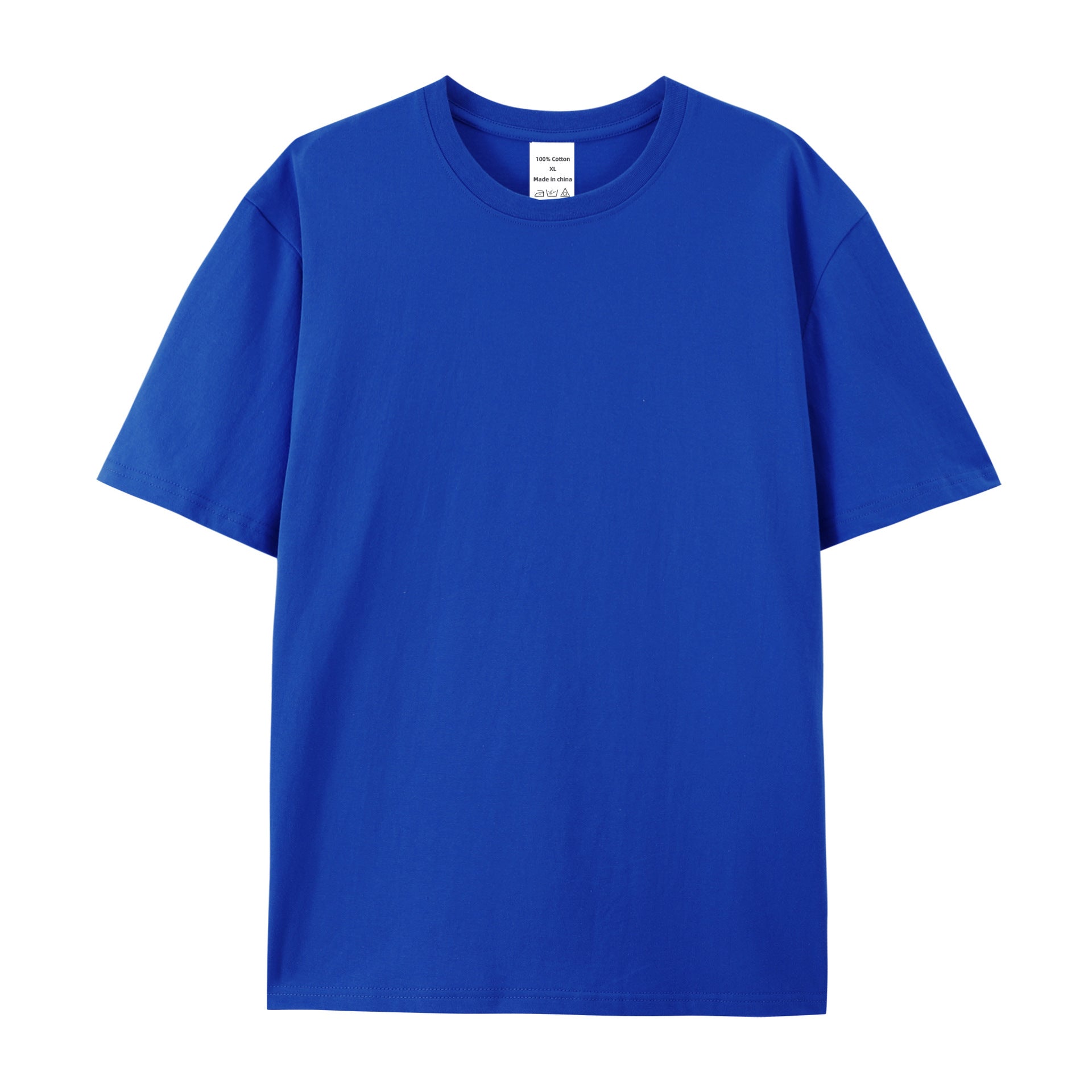 Cotton American Style High-end Half Sleeve T-shirt - Sapphire Blue / XXS