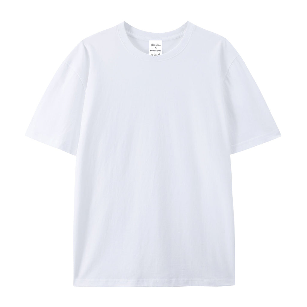 Cotton American Style High-end Half Sleeve T-shirt - White / XXS