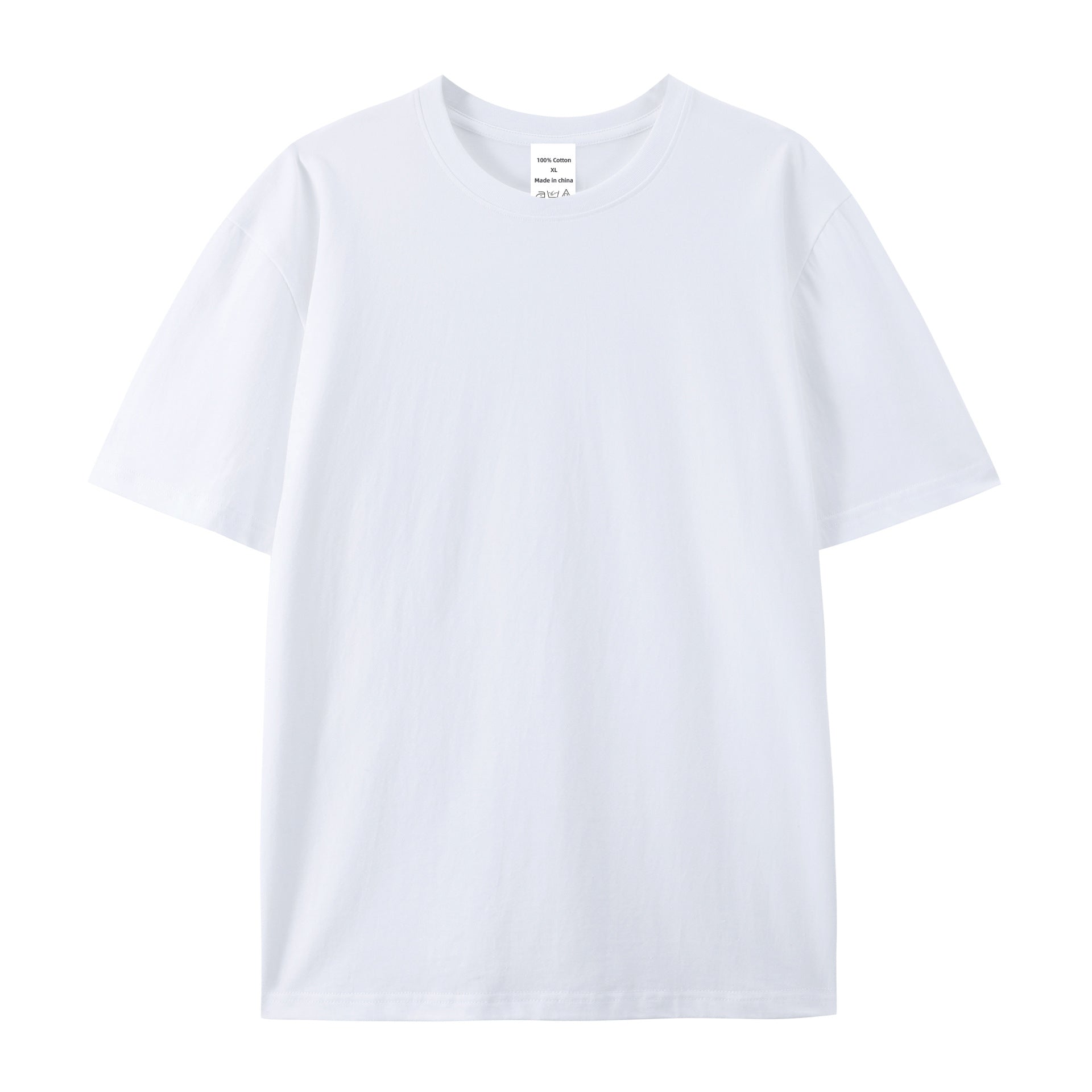 Cotton American Style High-end Half Sleeve T-shirt - White / XXS