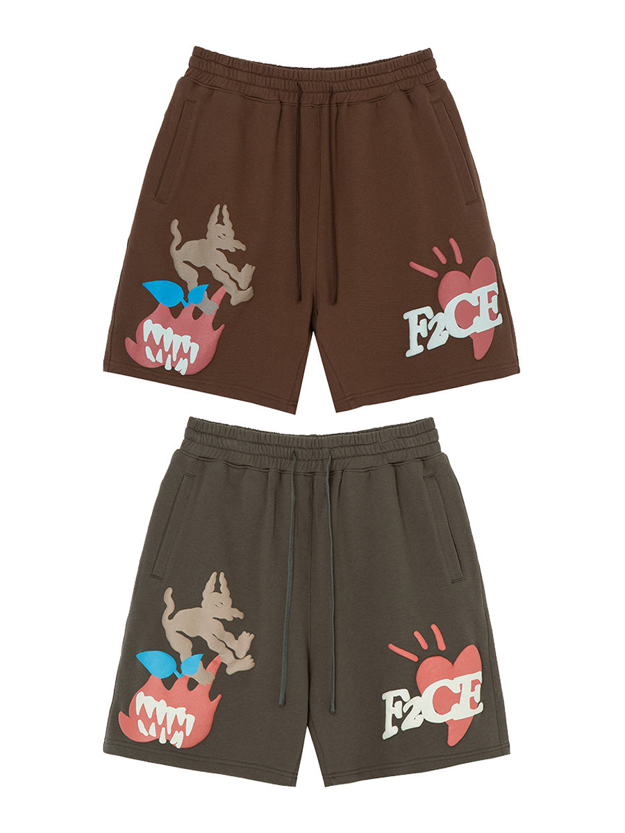 Foam Print Shorts Men’s Casual Beach Shorts American Style